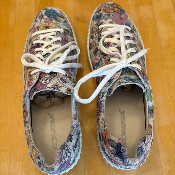 Romika suede floral sneakers boho rubber low platform NEW by Josef Seibel comfy - Picture 7 of 13
